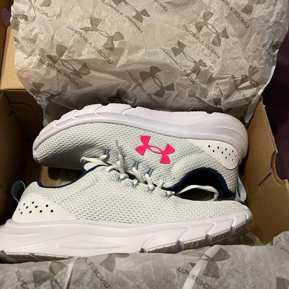 Under Armour Blue and White Sneakers - Picture 5 of 5
